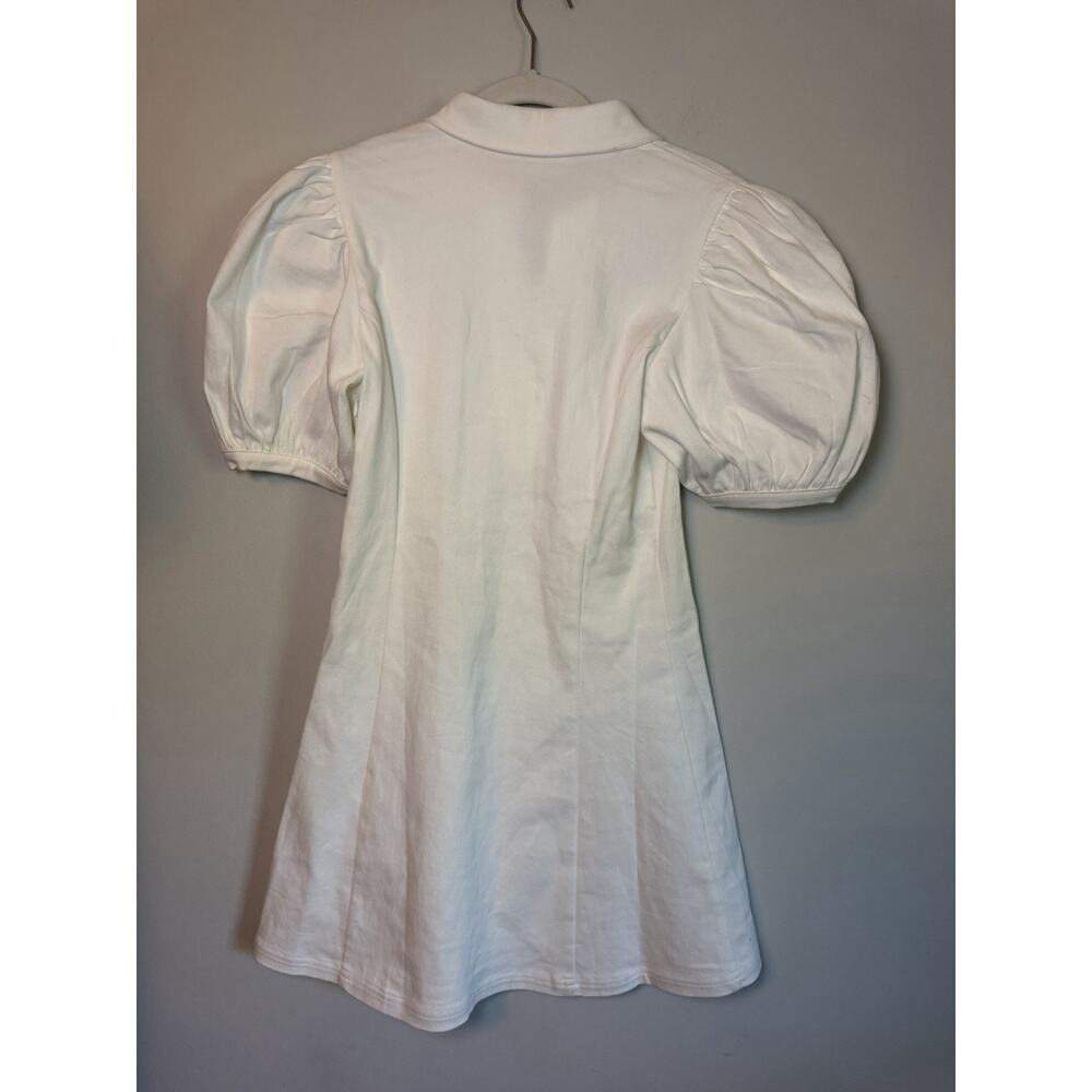 Hyacinth House White Front Zip Denim Mini Dress Size XS Stretch NEW $225 - Picture 11 of 12